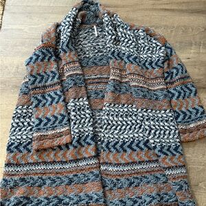 Free People Cozy Multicolor Knit Cardigan Free People